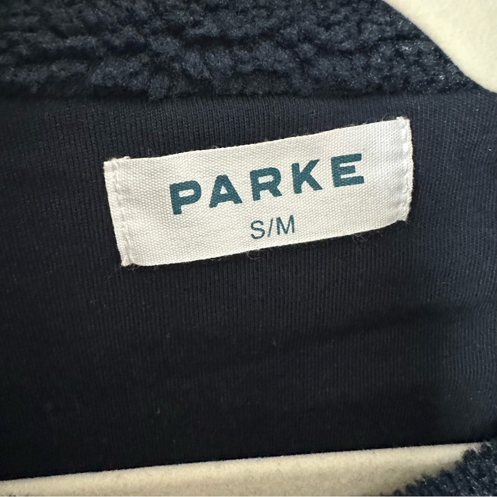 PARKE Sport Stripe Varsity Fleece Zip-Up SZ S/M - Picture 4 of 6
